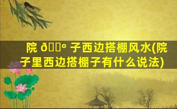 院 🌺 子西边搭棚风水(院子里西边搭棚子有什么说法)